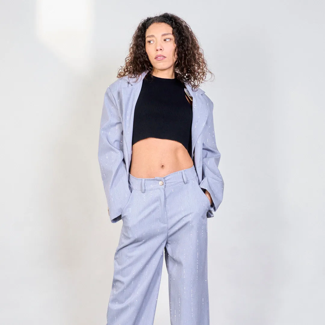 Glitter-embellished cropped blazer wholesale