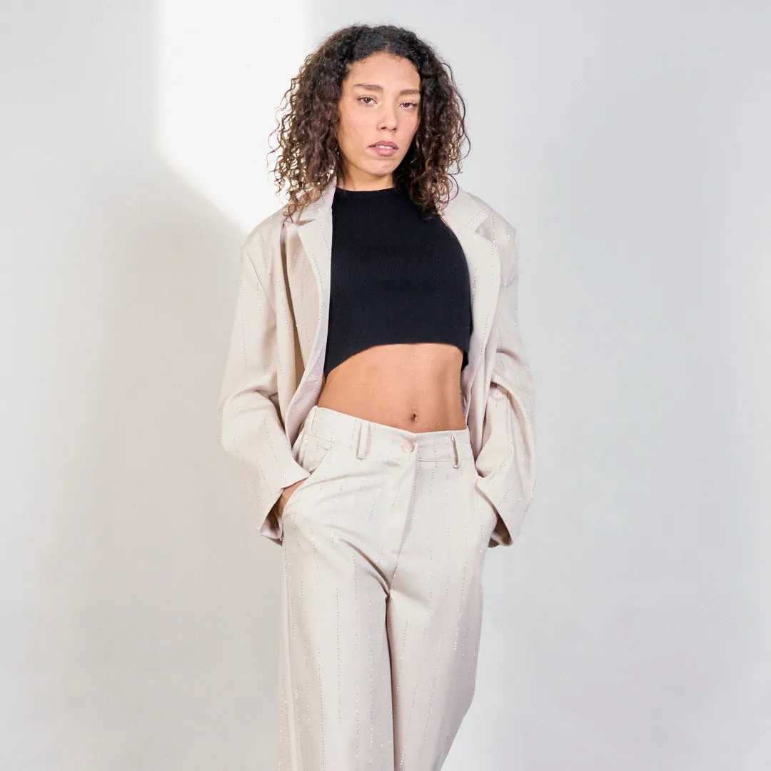 Glitter-embellished cropped blazer wholesale