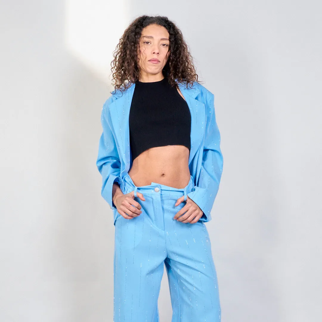 Glitter-embellished cropped blazer wholesale
