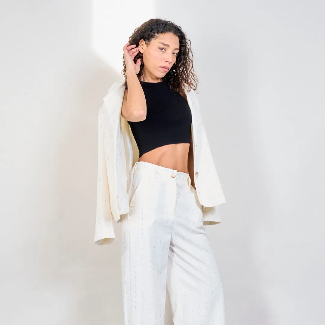 Glitter-embellished cropped blazer wholesale