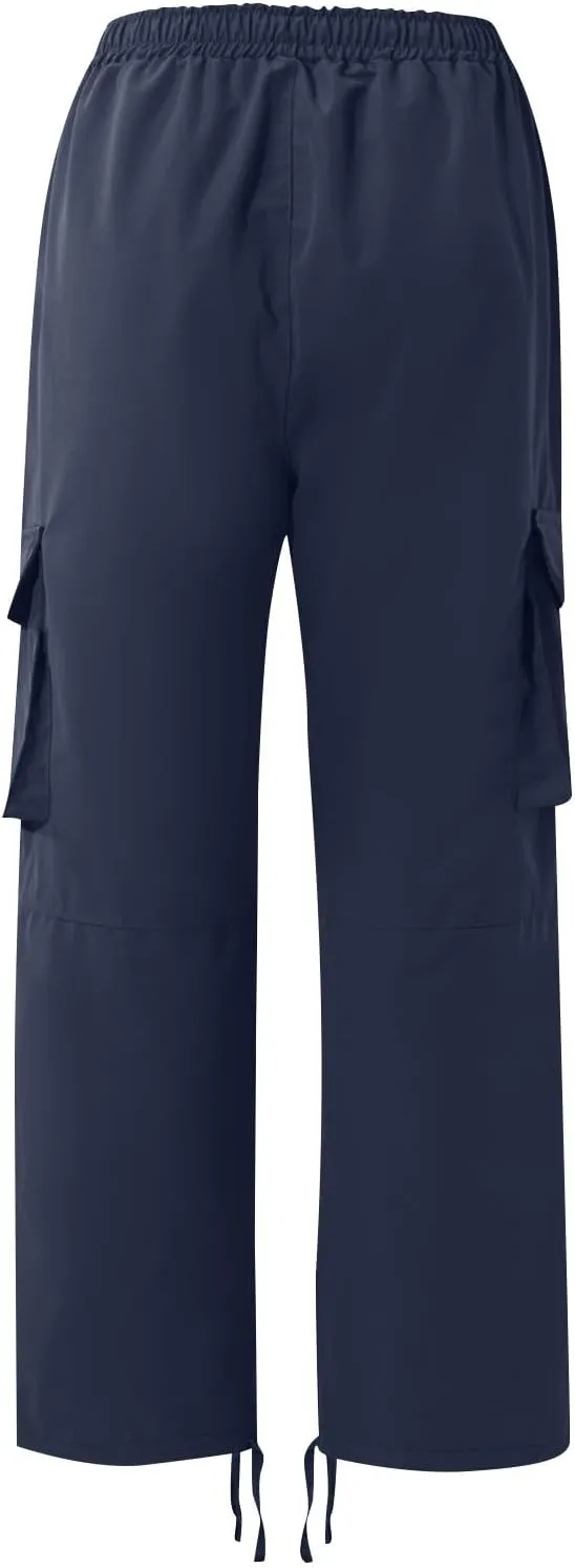 GOFULY Cargo Pants for Men Casual Drawstring Elastic Waist Baggy Sweatpants with Pocket Work Pants Athletic Joggers Trouser