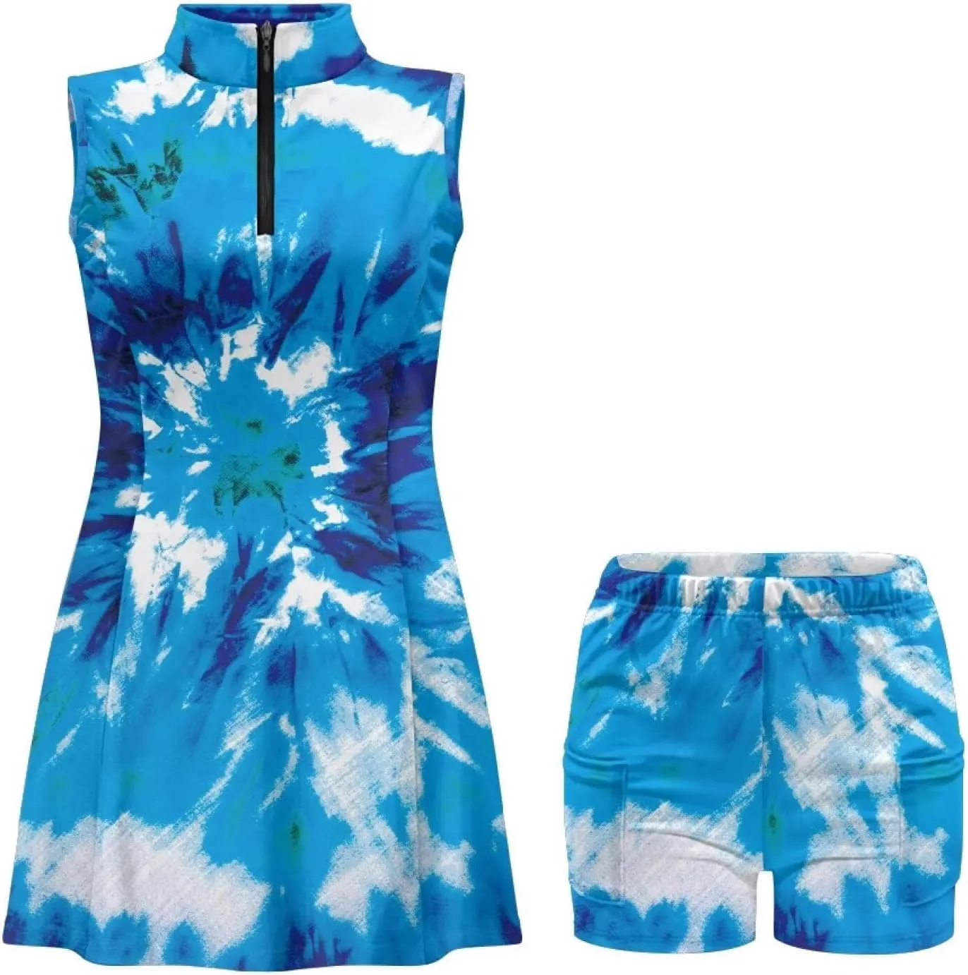Golf Dress Multi-Sport Skort Stretch Dress Yoga Shorts Built-in Ball Pocket Quick-Dry Perfect for Golf Tennis Gym