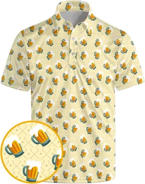 Golf Polo Shirts for Men Funny Print Quick Dry Short Sleeve Performance Golf Shirts Moisture Wicking Polo Shirts