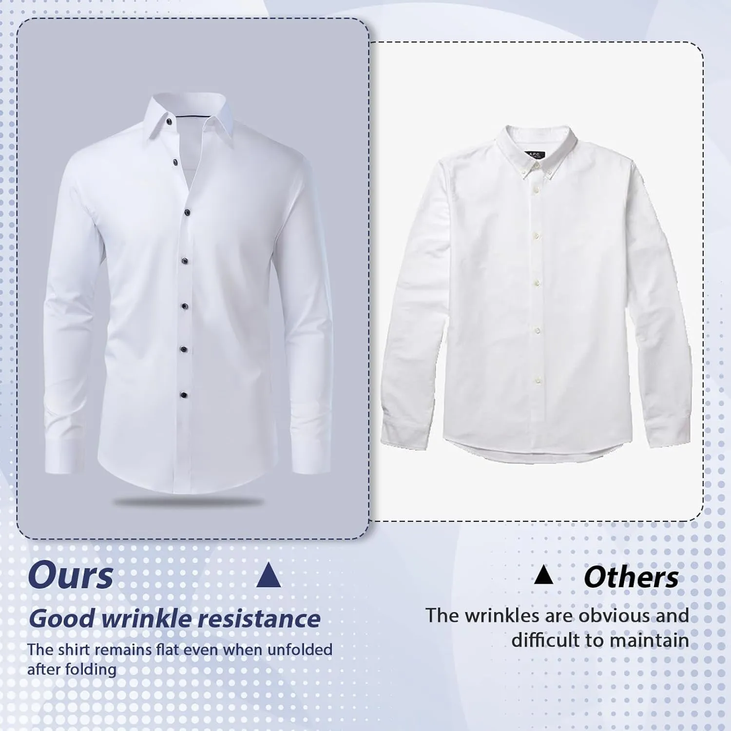 Gollnwe Men's Dress Shirt French Cuff Shirt for Men Slim Fit Stretch Spread Collar with Metal Cufflink