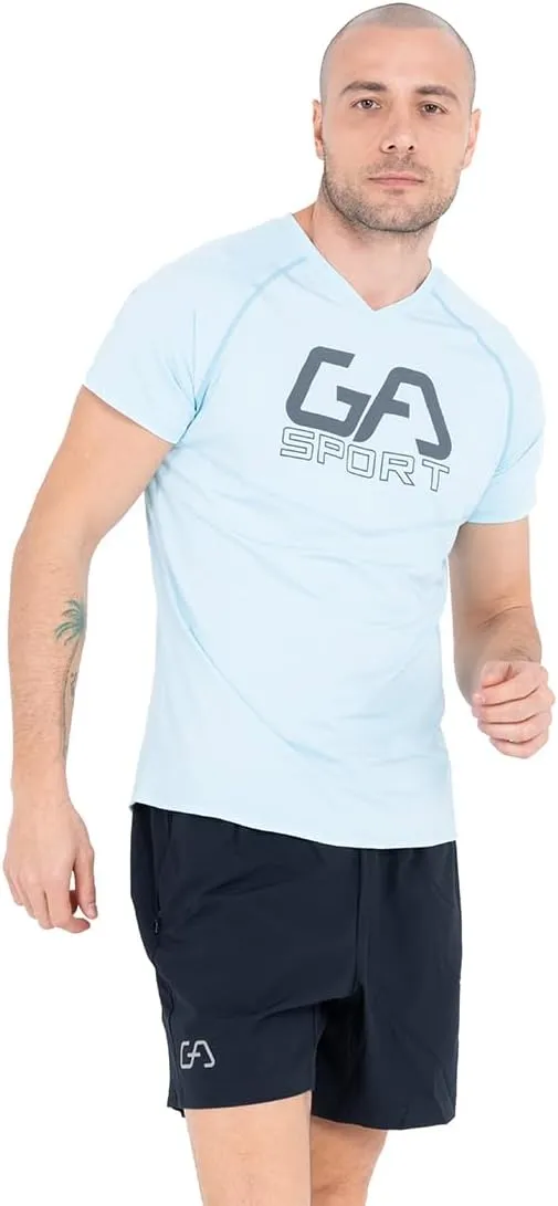 Gym Aesthetics Men's Athletic Sport Shirt - Men Short Sleeve Quick Dry Running Training Gym Exercise Fitness T-Shirt