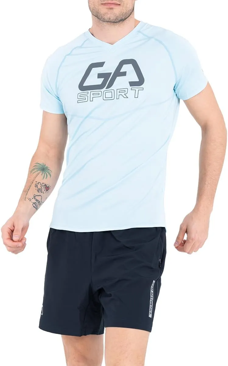 Gym Aesthetics Men's Athletic Sport Shirt - Men Short Sleeve Quick Dry Running Training Gym Exercise Fitness T-Shirt