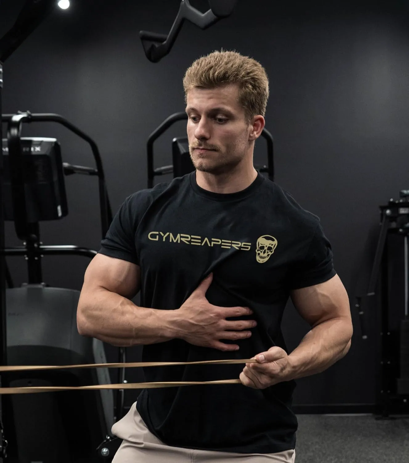 Gymreapers Workout Short Sleeve Shirt Workout T-Shirt for Men Crew Neck Shirts Casual Gym Cotton Everyday Tee