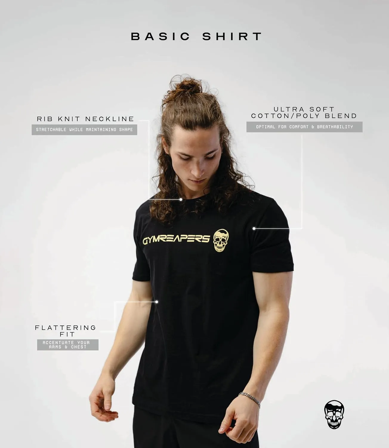 Gymreapers Workout Short Sleeve Shirt Workout T-Shirt for Men Crew Neck Shirts Casual Gym Cotton Everyday Tee