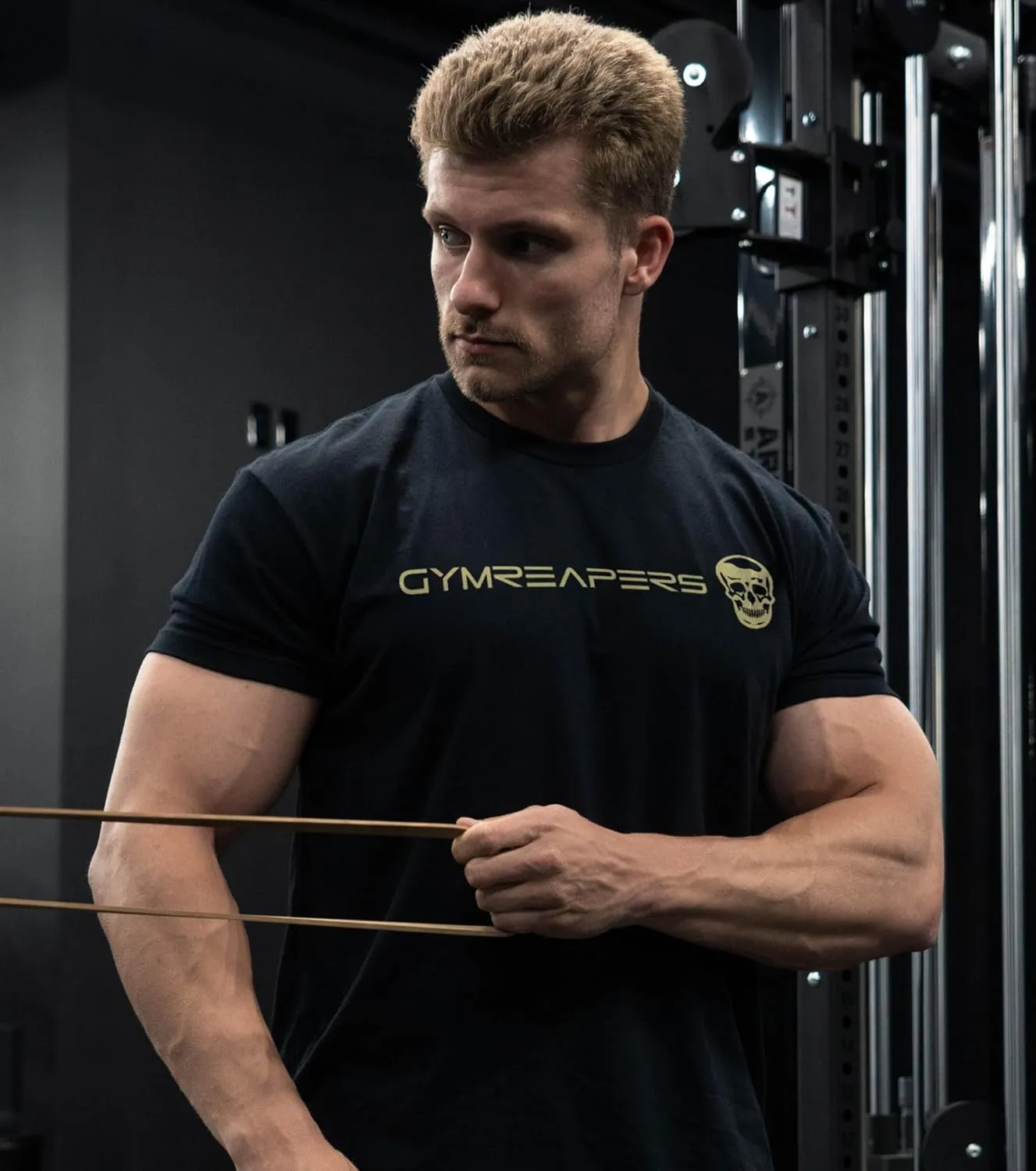 Gymreapers Workout Short Sleeve Shirt Workout T-Shirt for Men Crew Neck Shirts Casual Gym Cotton Everyday Tee