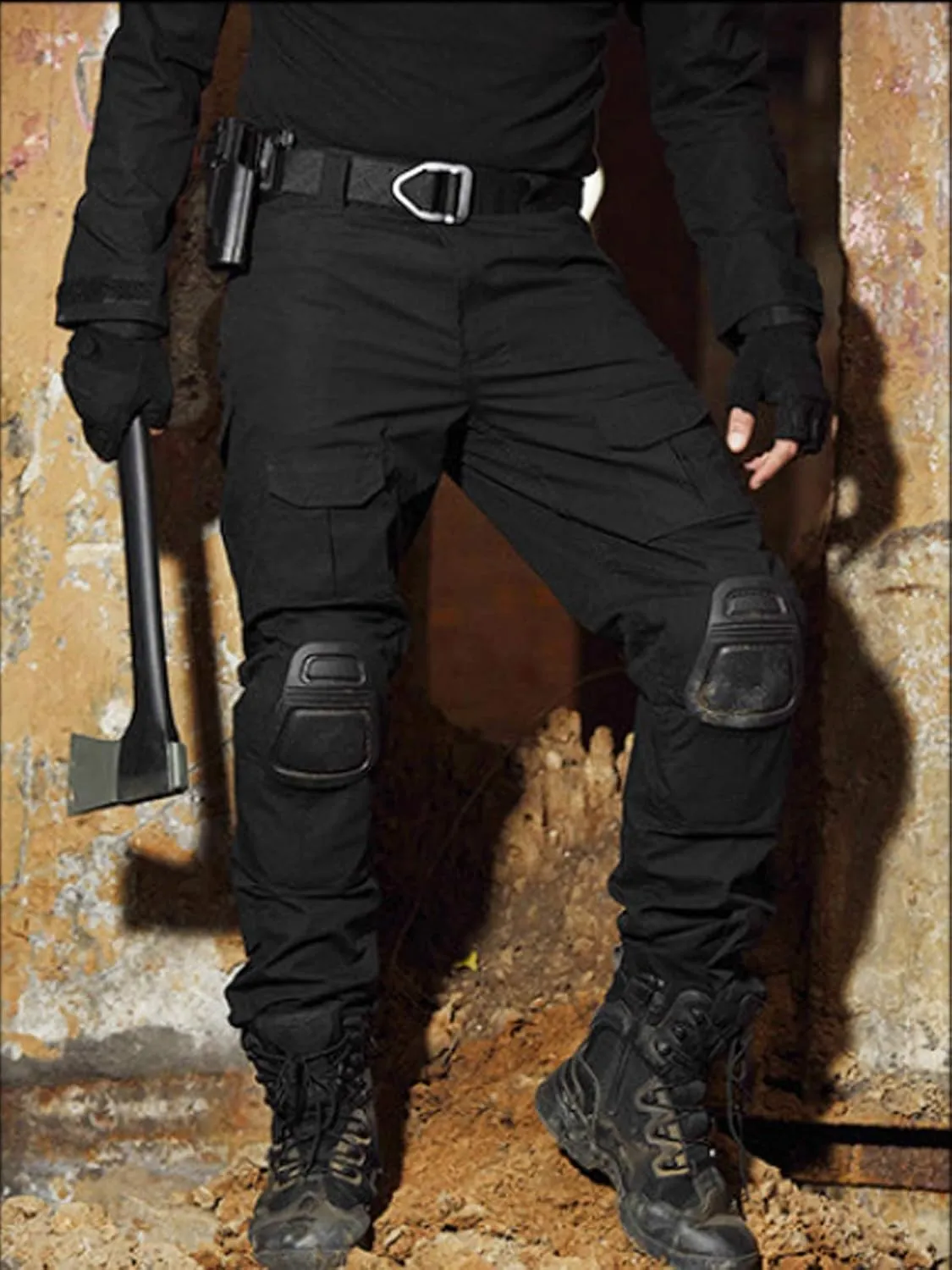 HARGLESMAN Men's Tactical Military Cargo Pants Amry Uniforms Combat Trousers with Knee Pads