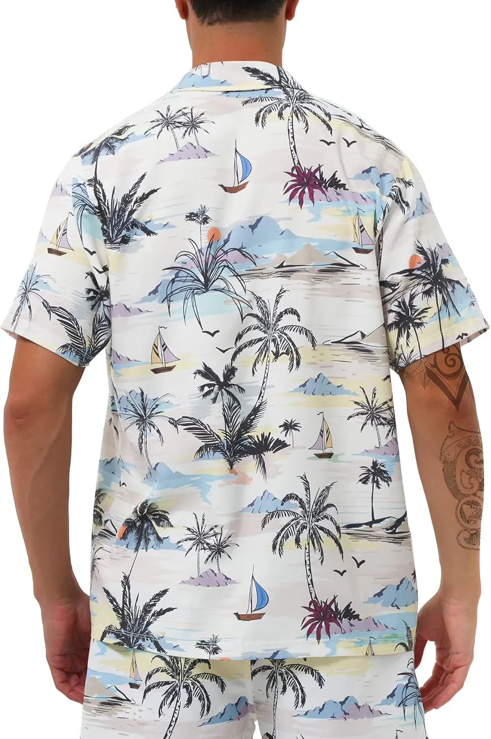 Hawaiian Shirts for Men Short Sleeve Casual Button Down Shirt Summer Beach Aloha Shirt Holiday Party Tropical Print