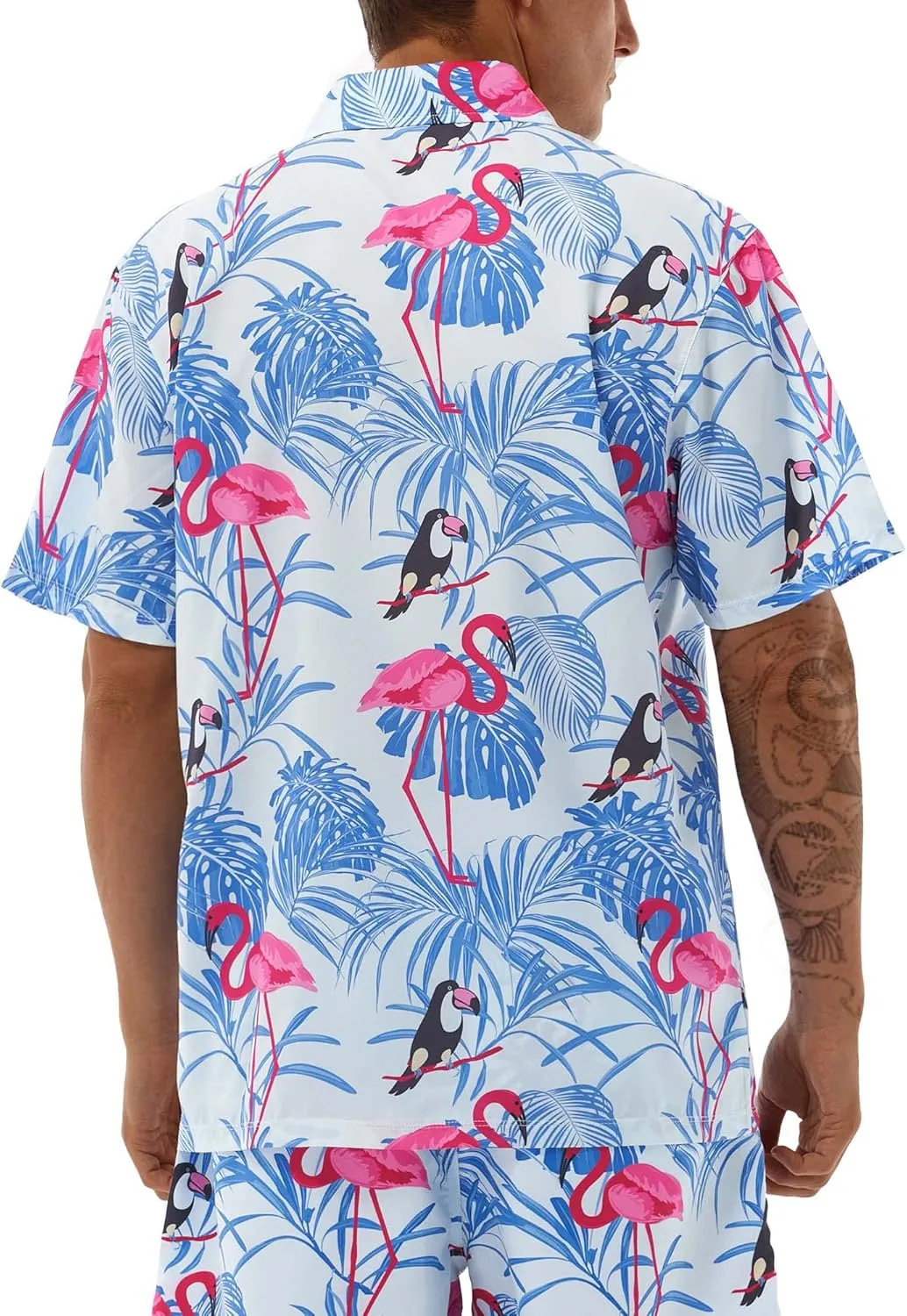 Hawaiian Shirts for Men Short Sleeve Casual Button Down Shirt Summer Beach Aloha Shirt Holiday Party Tropical Print
