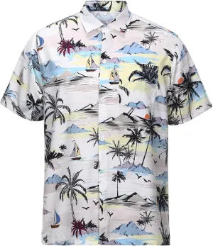 Hawaiian Shirts for Men Short Sleeve Casual Button Down Shirt Summer Beach Aloha Shirt Holiday Party Tropical Print