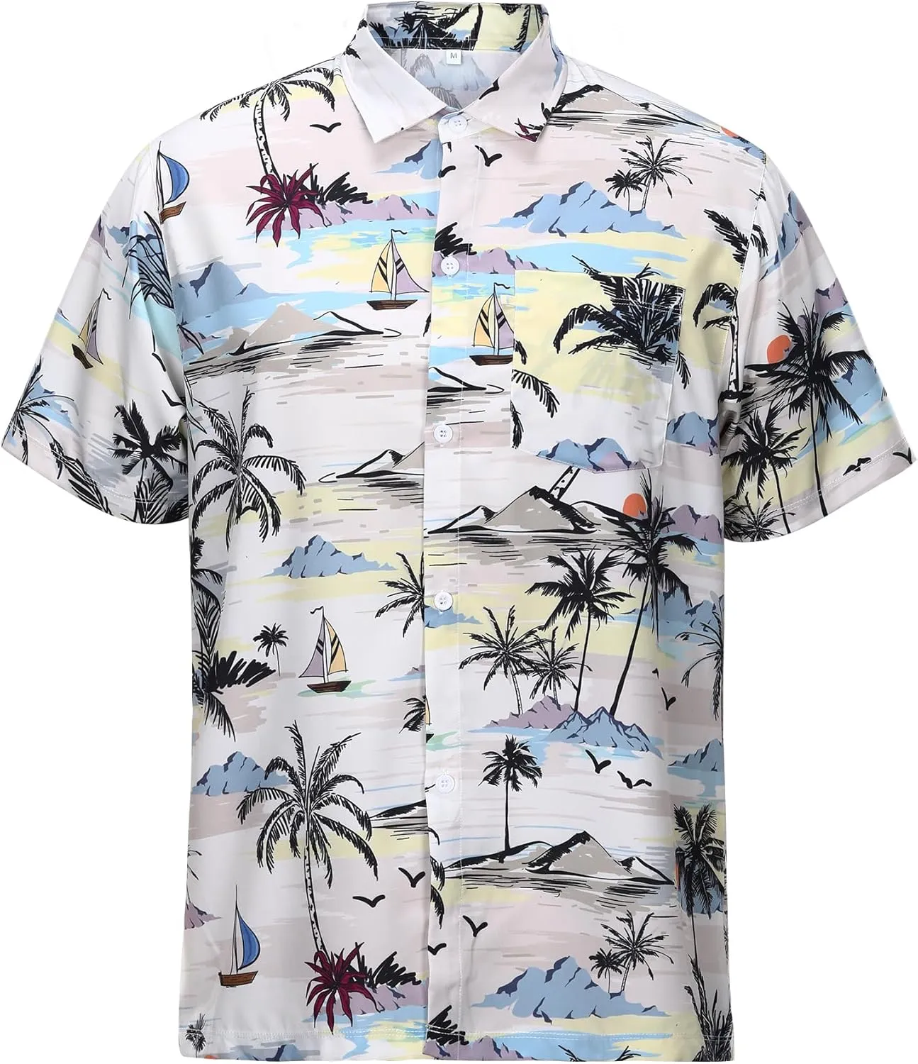 Hawaiian Shirts for Men Short Sleeve Casual Button Down Shirt Summer Beach Aloha Shirt Holiday Party Tropical Print
