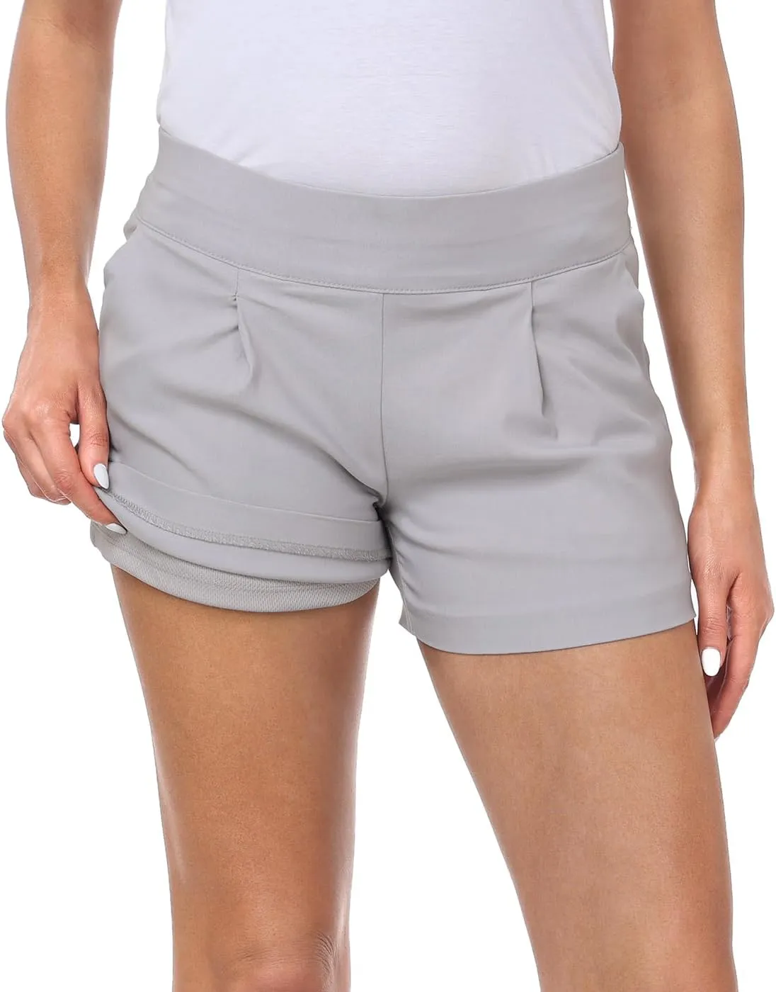 HDE Women's Dress Shorts 3" Inseam Elastic High Waisted Dressy Summer Shorts