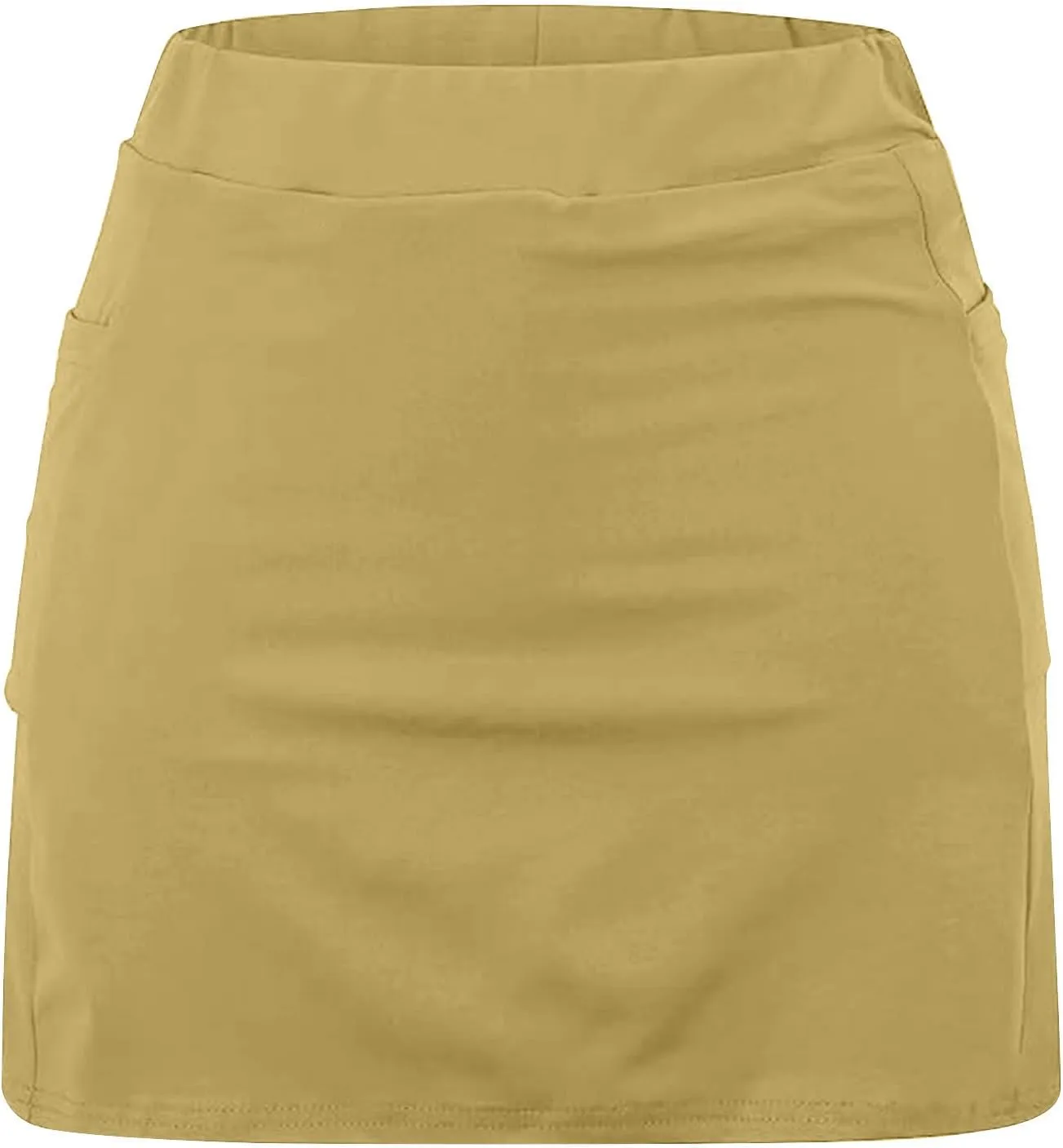 HGps8w Women's Tennis Skirt with Bulit in Shorts, Solid Color Casual Workout Running Golf Athletic Activewear Skorts