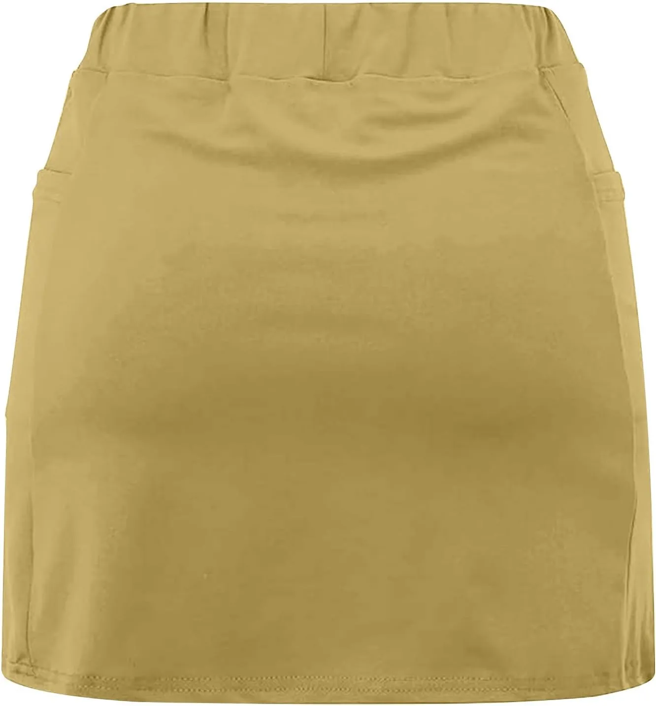 HGps8w Women's Tennis Skirt with Bulit in Shorts, Solid Color Casual Workout Running Golf Athletic Activewear Skorts