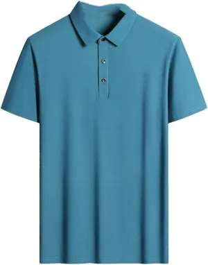 Hgvcfcv Mens Golf Shirt Moisture Wicking Quick-Dry Solid Short Sleeve Polo Shirts for Mensummer Mens Short-Sleeved T-Shirt