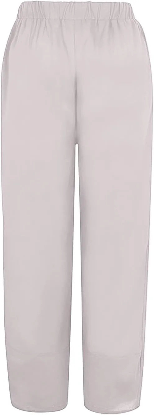 Hiking Pants Women 2025 Summer Cotton Linen Elastic Wiast Palazzo Trousers Stretch Loose Work Casual Pant with Pocket