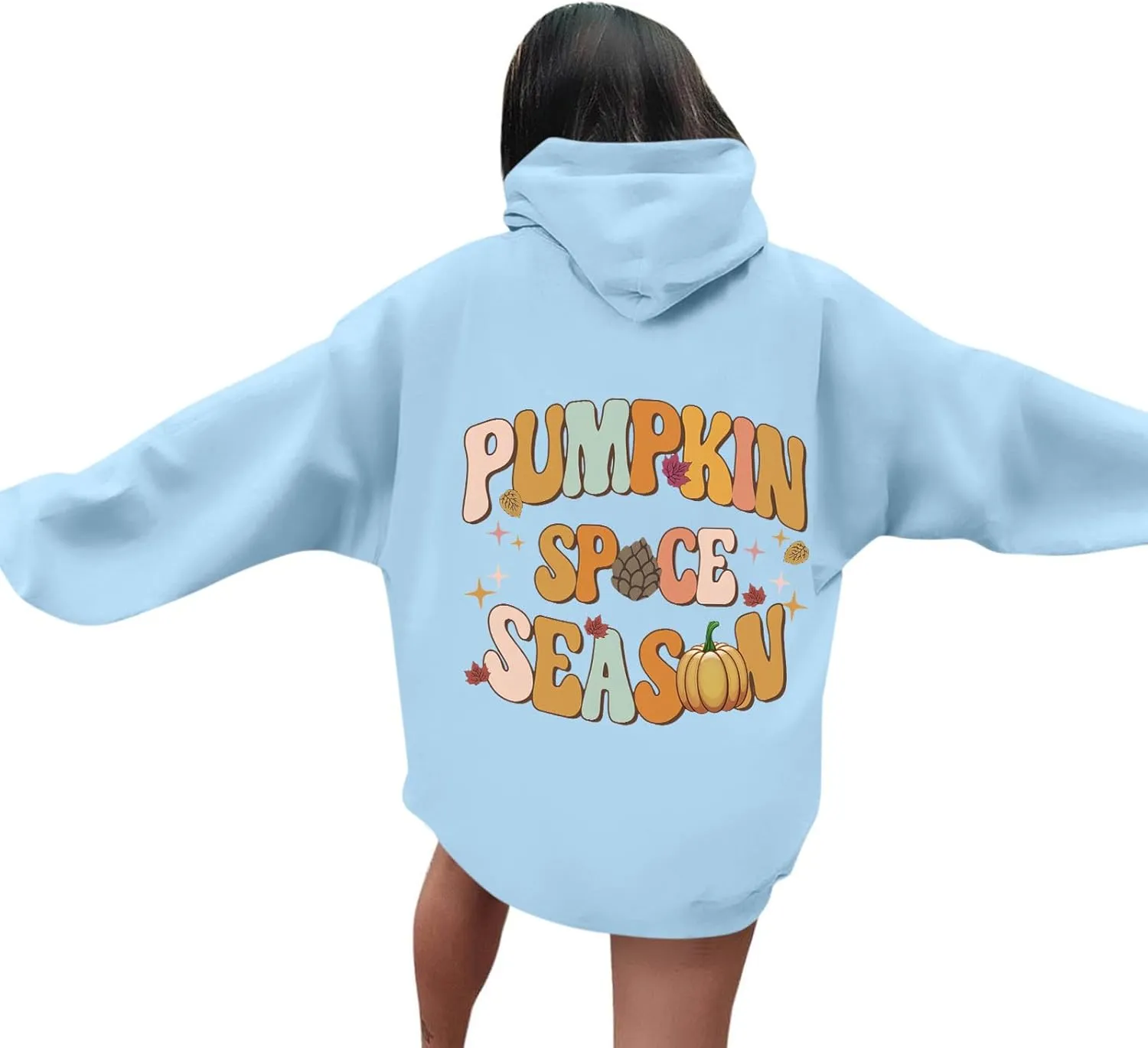 Hoodies For Teen Girls Long Sleeve O Neck Casual Drawstring Letter Printed Pullover Tops