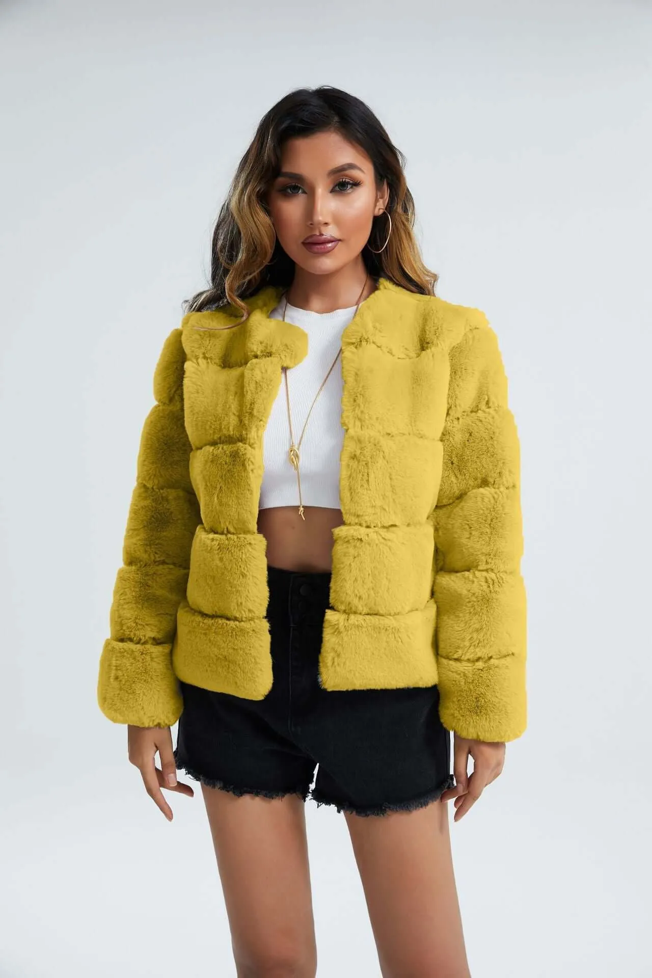 Imitation Fox Fur Coat