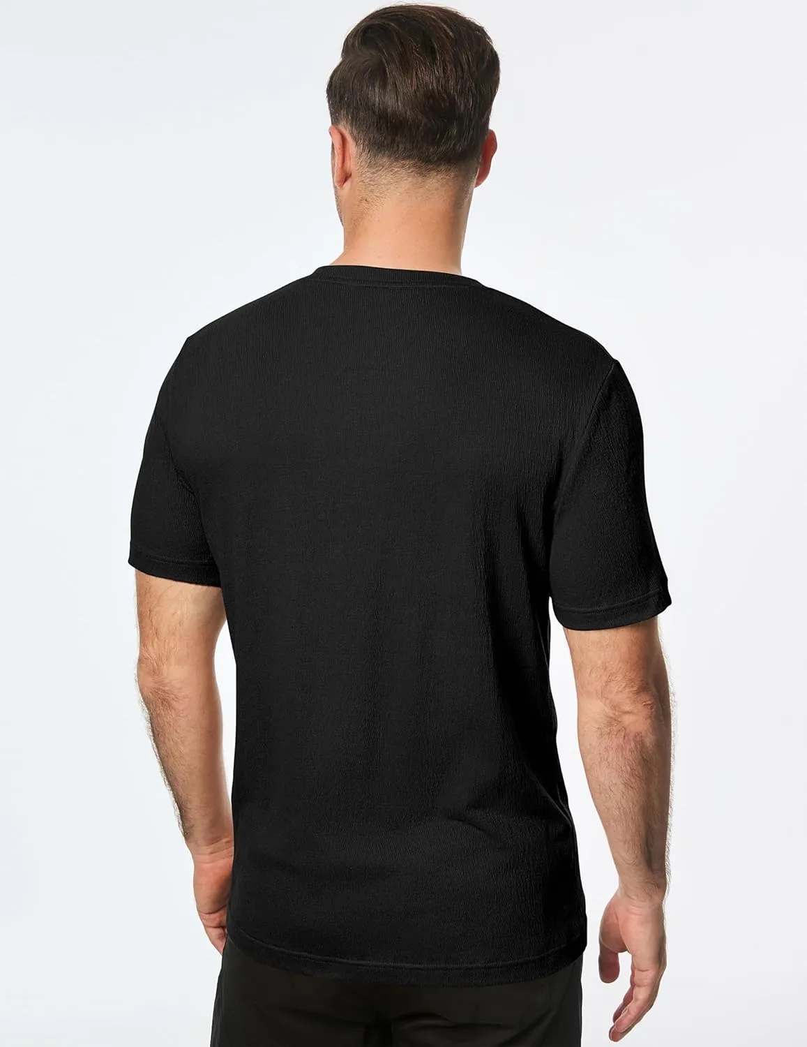 JMIERR Mens T-Shirt Short Sleeve Muscle Textured Knit Crewneck Slim T Shirt Gym Workout Athletic Tee Shirts