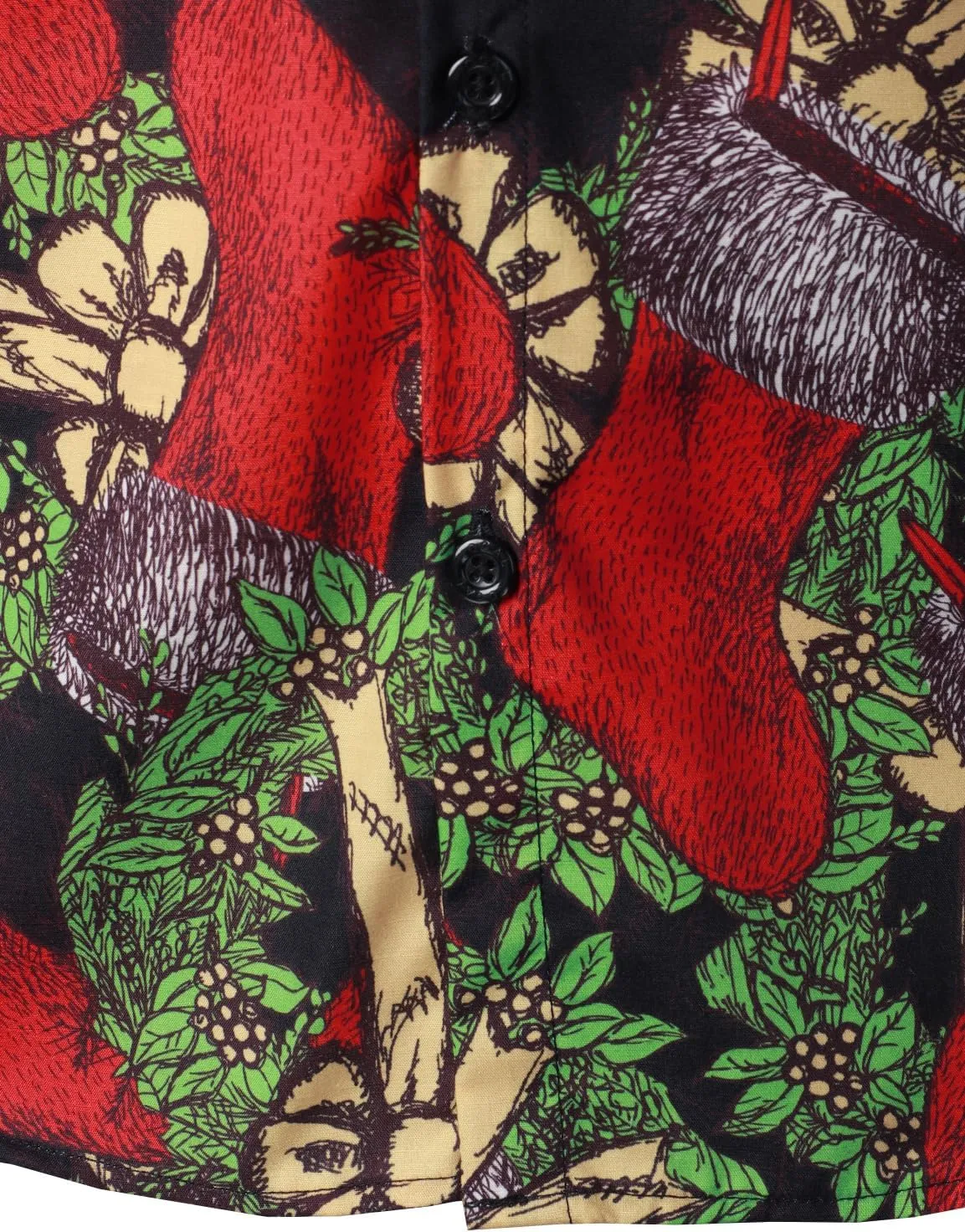 JOGAL Men's Christmas Shirt Santa Claus Party Flamingo Casual Hawaiian Shirts