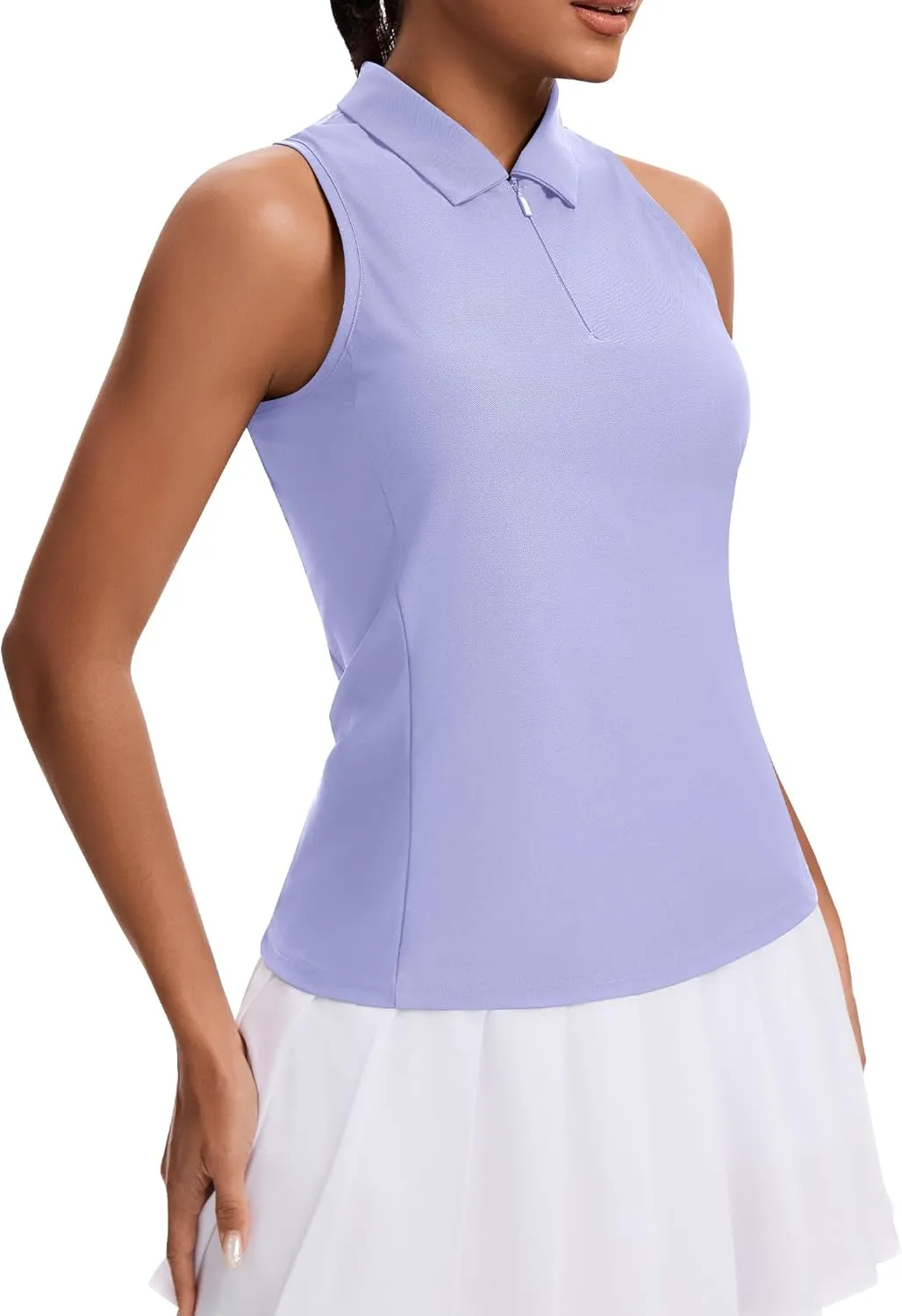 JoyGirl Womens Golf Shirt Sleeveless Polo Shirts Racerback Collared Tennis Shirt Zip up Quick Dry Athletic Tank Tops