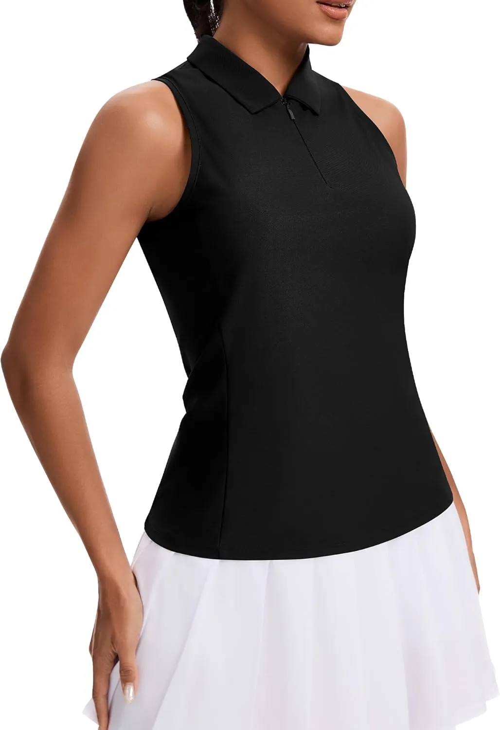 JoyGirl Womens Golf Shirt Sleeveless Polo Shirts Racerback Collared Tennis Shirt Zip up Quick Dry Athletic Tank Tops