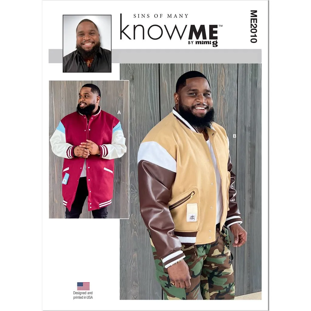 Know Me Pattern ME2010 Men's Varsity Bomber Jacket In Two Lengths by Sins of Many