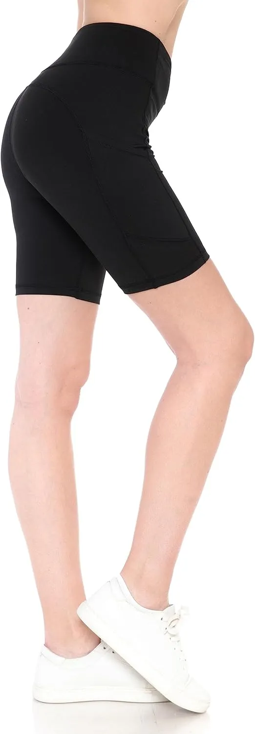 Leggings Depot Women's High Waisted Athletic Yoga Shorts, Workout Shorts for Women