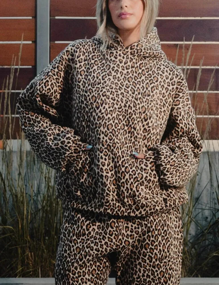Leopard Print Hoodie For Women Oversized Cheetah Print Hoodie Sweatshirt Y2k Hoodie Pullover Tops
