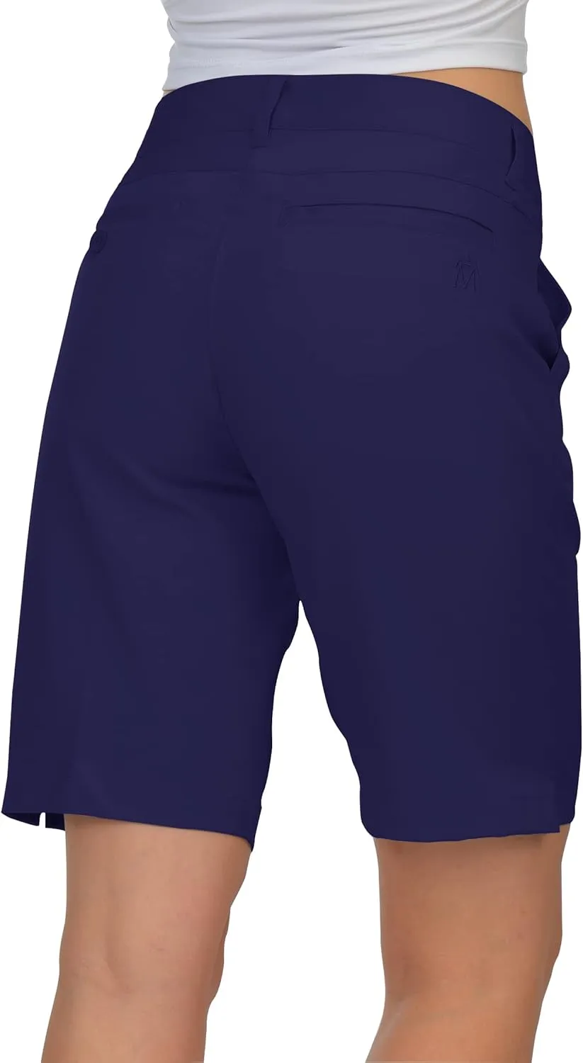Lesmart Womens Golf Shorts Lightweight Stretch Relaxed Fit Knee Length Ladies Bermuda Shorts