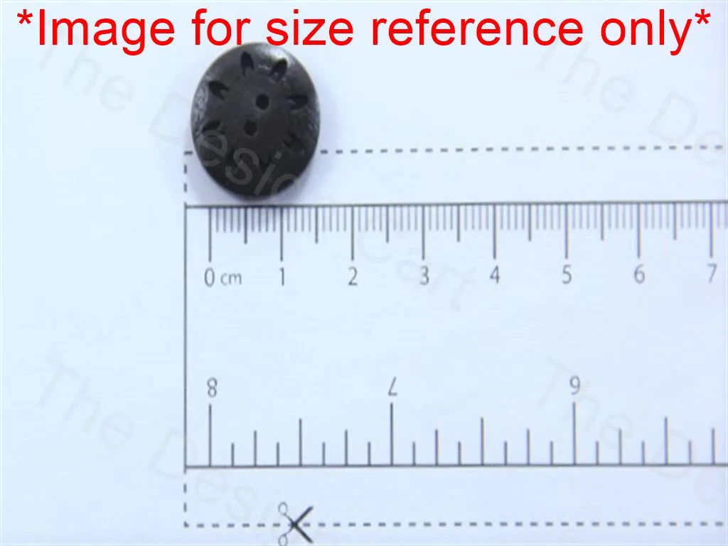 Light Black Round Designer Holes Design Carved Wooden Buttons