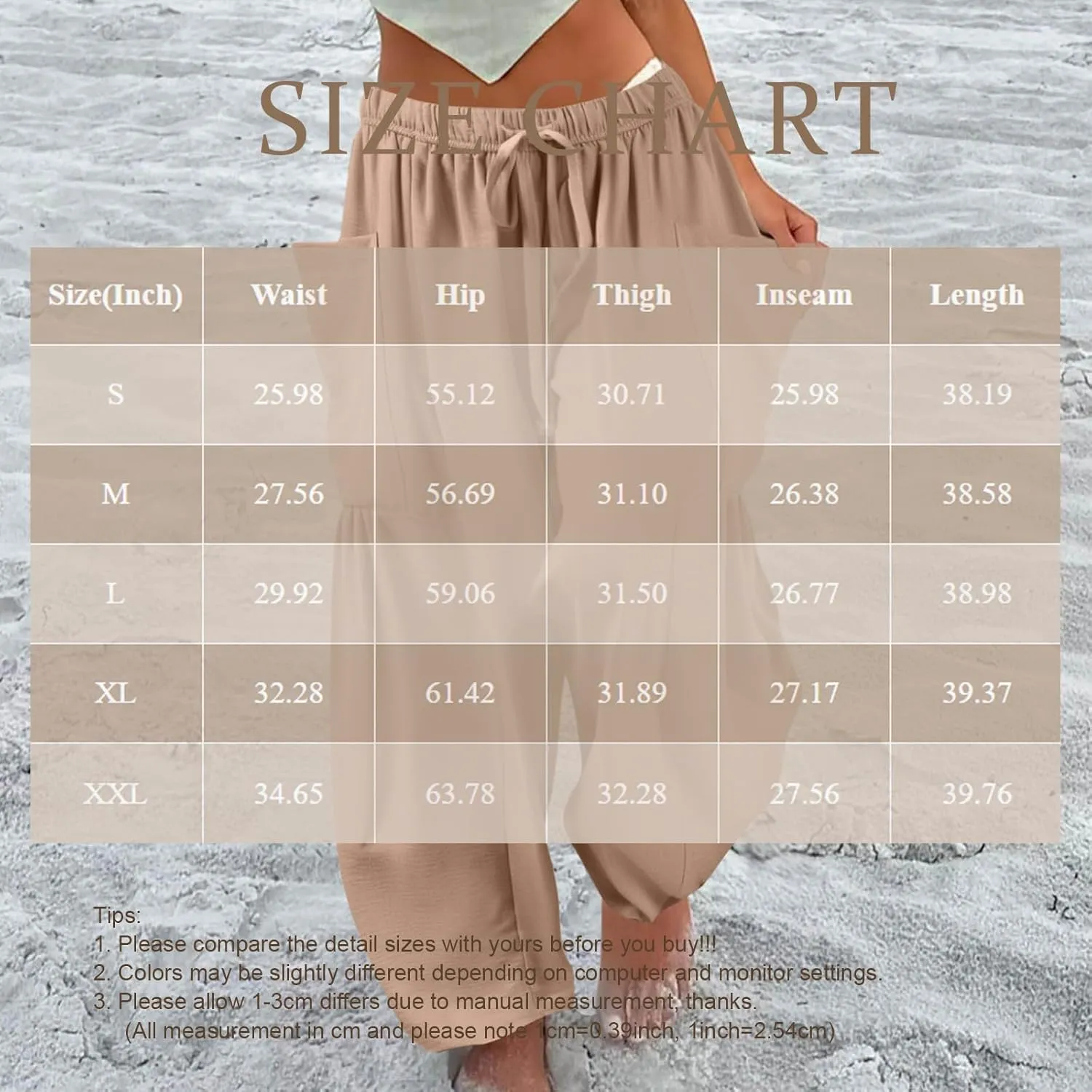 Linen Pants for Women Casual Summer Drawstring High Waisted Wide Leg Pants Loose Fit Multi-Pocket Solid Trousers Baggy