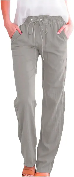 Linen Pants for Women Reduced, Linen Pants Women Plus Size Tall,Cotton Linen Beach Pants Women