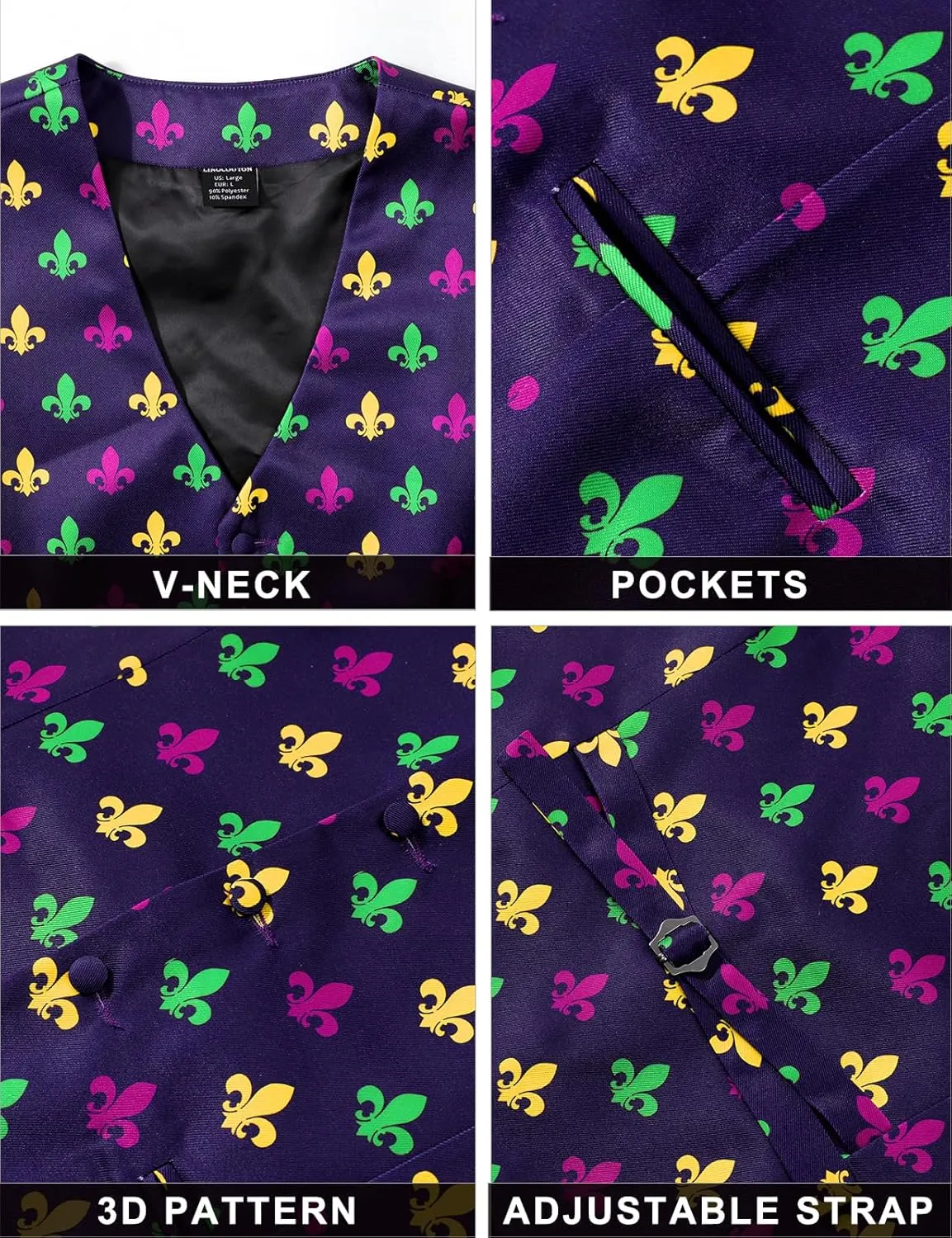 LINOCOUTON Men's Suit Vest with Bow Tie