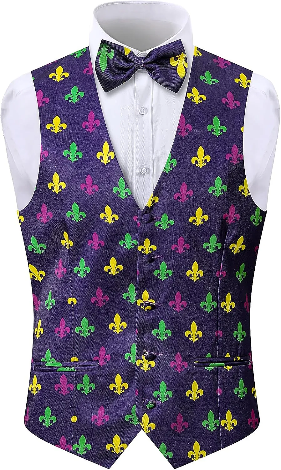 LINOCOUTON Men's Suit Vest with Bow Tie