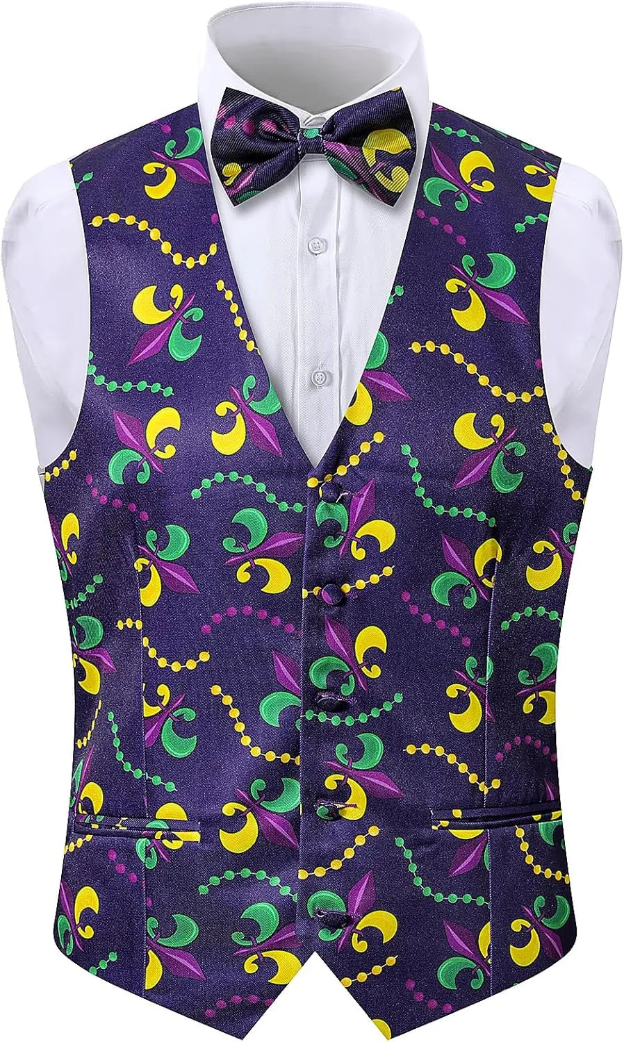 LINOCOUTON Men's Suit Vest with Bow Tie