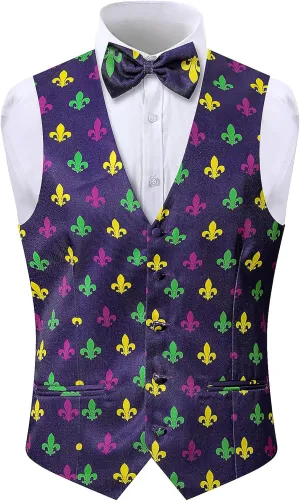 LINOCOUTON Men's Suit Vest with Bow Tie