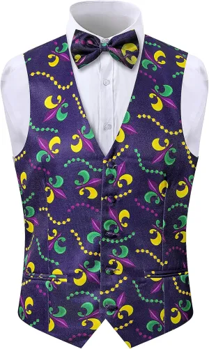 LINOCOUTON Men's Suit Vest with Bow Tie