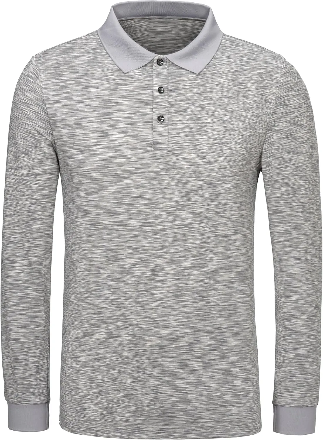 Little Donkey Andy Men's Long Sleeve Polo Shirt Quick Dry Moisture Wicking Sun Protection Sports Pullover Golf Shirt