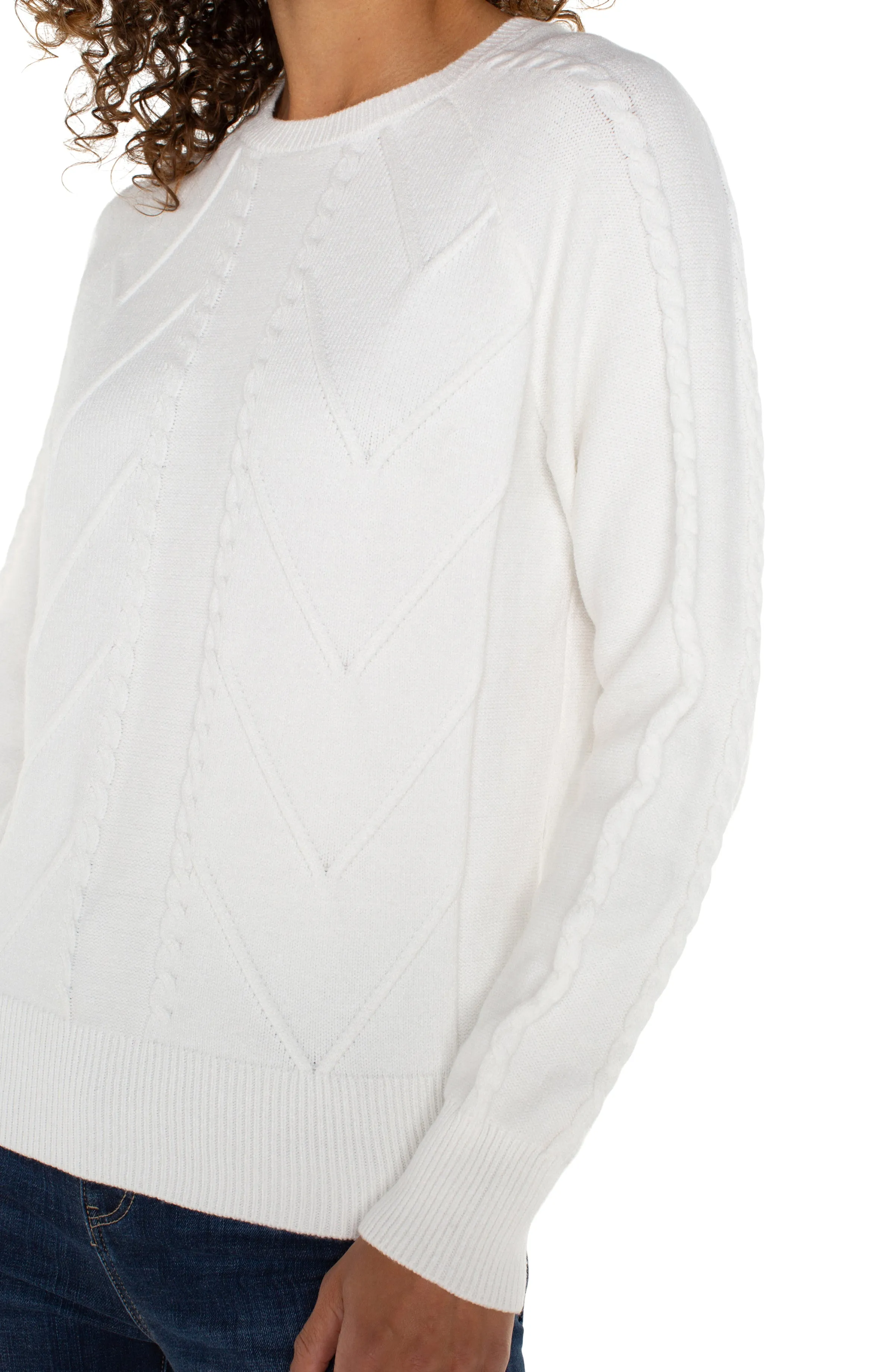 Liverpool Long Sleeve Crew Neck Raglan Sweater (Porcelain)
