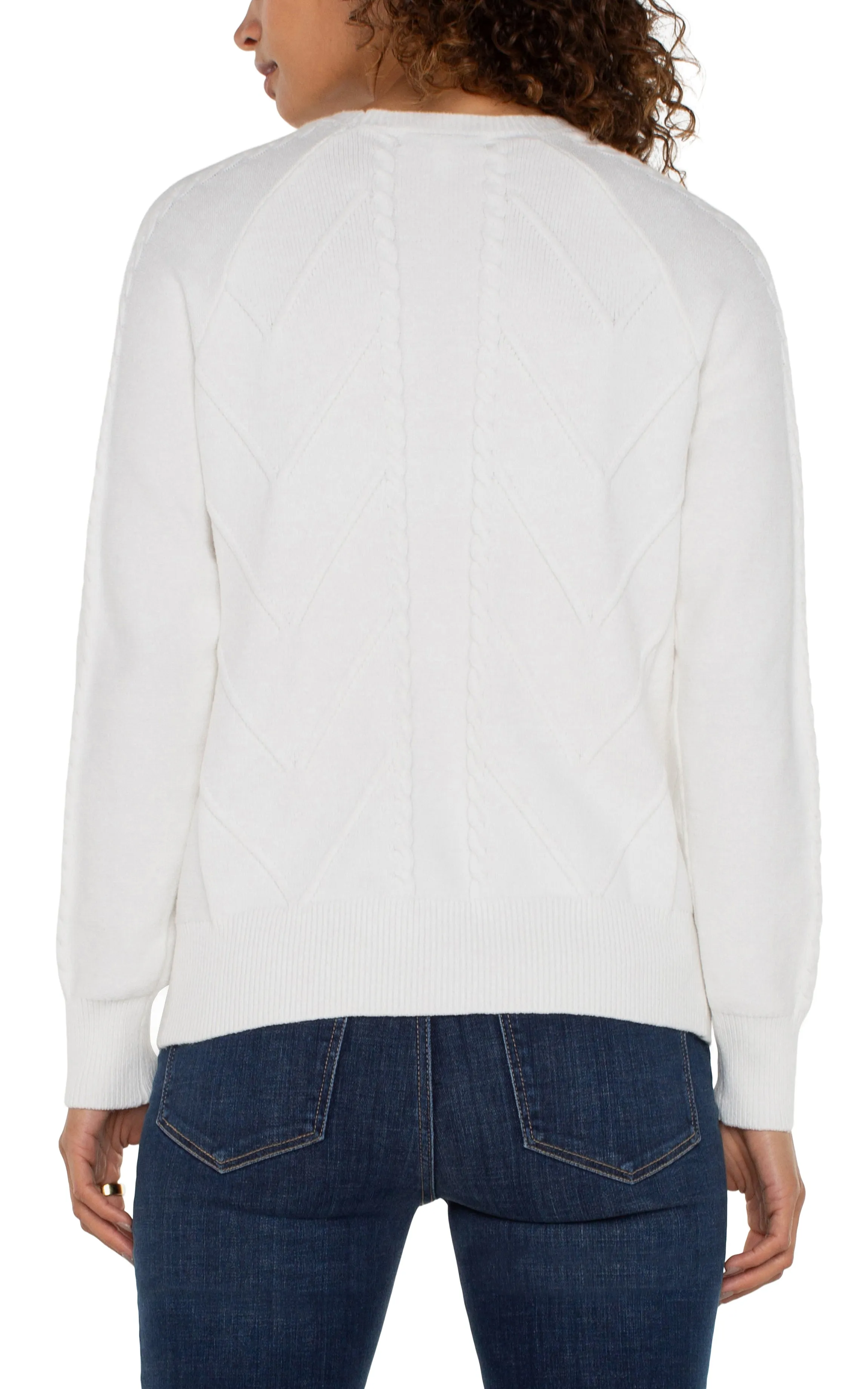 Liverpool Long Sleeve Crew Neck Raglan Sweater (Porcelain)