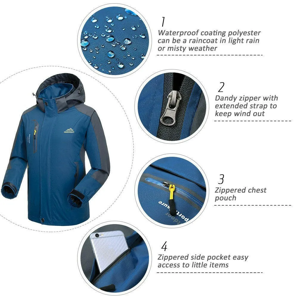 Lixada Waterproof Detachable Hooded Jacket for Men