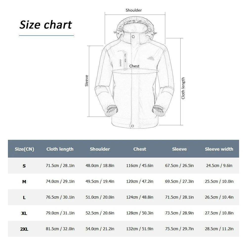 Lixada Waterproof Detachable Hooded Jacket for Men