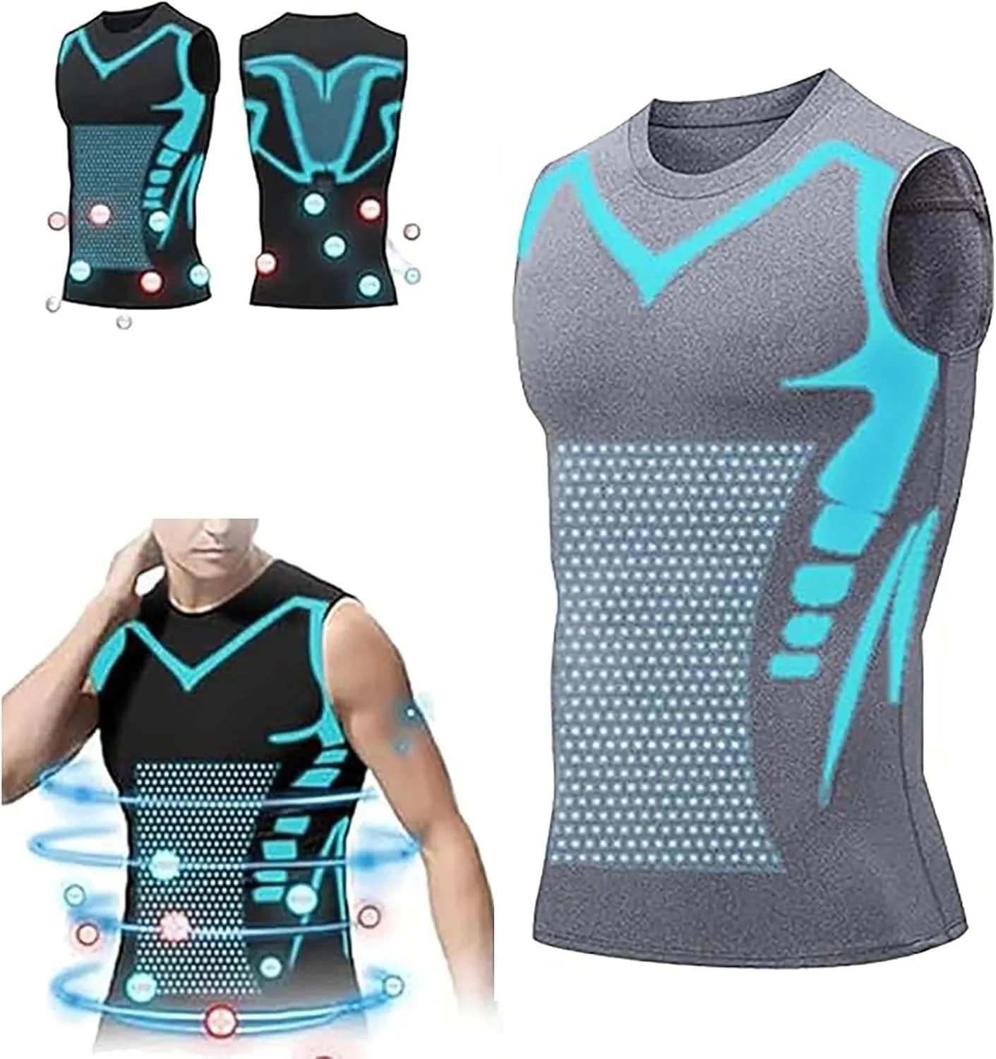 liyun Men's Sleeveless Compression Shirt Vest for Men Shirt Sleeveless Running Quick Dry for Body Building, S-5XL