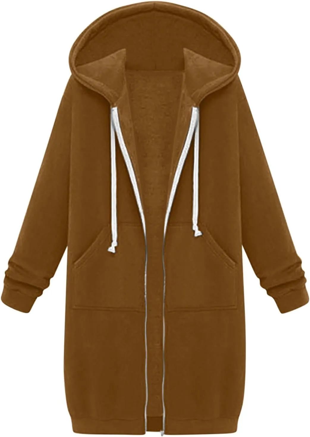 LRMQS Womens Casual Long Sweatshirt Hoodies with Pocket Drawstring Loose Jacket Coats 2023 Fashion Trendy Hoodie Clothing