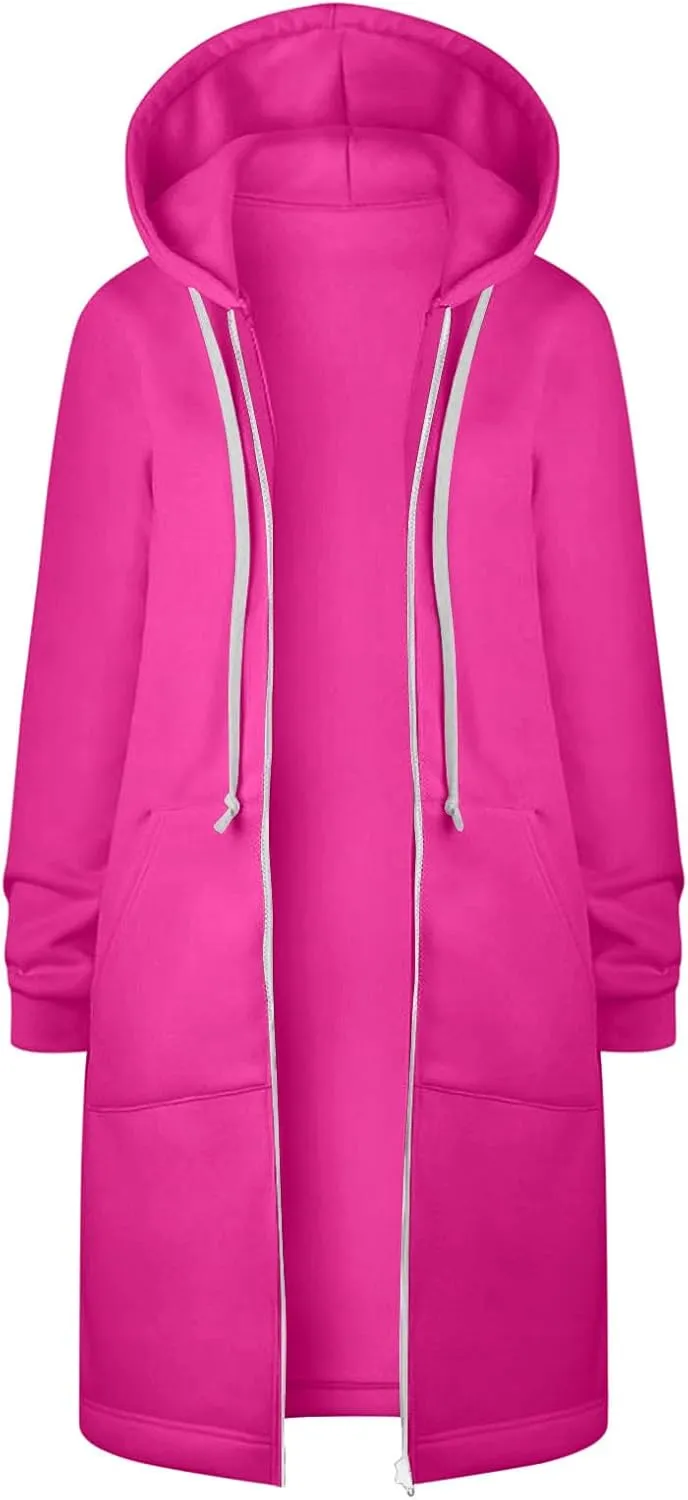 LRMQS Womens Casual Long Sweatshirt Hoodies with Pocket Drawstring Loose Jacket Coats 2023 Fashion Trendy Hoodie Clothing