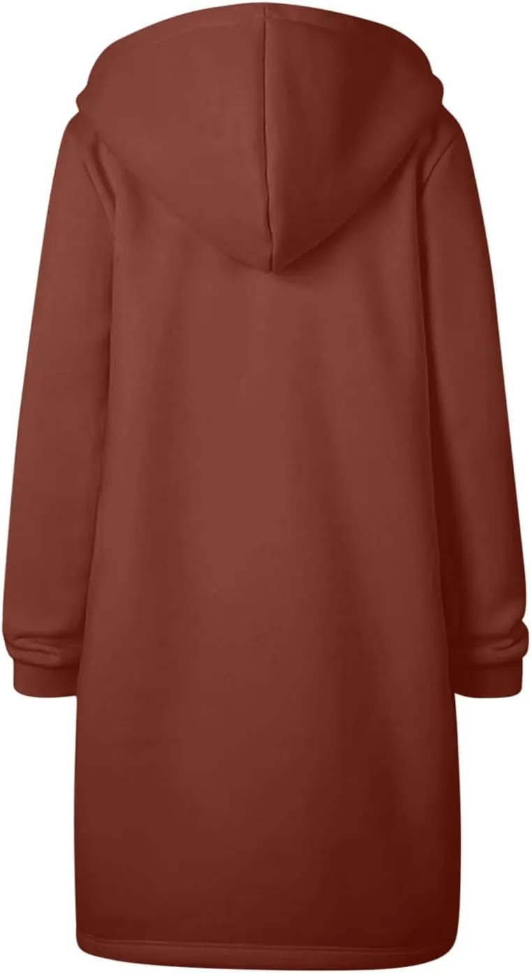 LRMQS Womens Casual Long Sweatshirt Hoodies with Pocket Drawstring Loose Jacket Coats 2023 Fashion Trendy Hoodie Clothing